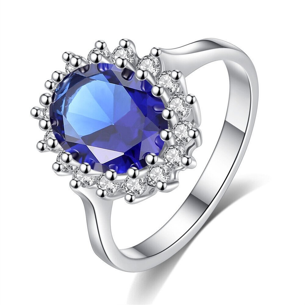 Princess Diana William Kate Middleton's Created Blue Ring Charms Engagement Wedd