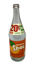 Soda Pop Orange Spot Bottle Glass Beverage 33.8 oz 1 Liter Label Vtg Col... - $24.74