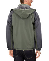 Men’s Quilted Lined Removable Hood Two Toned Zipper Puffer Lightweight Jacket image 10