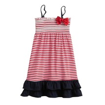 OshKosh Girls 4-6 Red White Blue Stripe Patriotic 4th July Summer Dress ... - $14.99