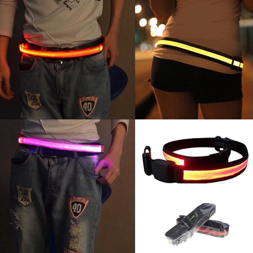 LED Running Belt Glow Belt Reflective Buckle Running High Visibility