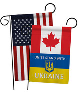 Canada Stand With Ukraine Garden Flags Pack Cause 13 X18.5 Double-Sided House Ba - £23.81 GBP