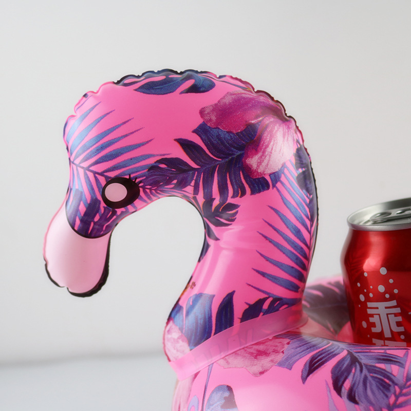 Flower pattern Inflatable flamingo drink floats flamingo cup holder