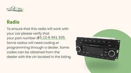 2001-2001 Bmw 330i Am Fm Cd Player Radio Receiver G94FQ - $61.00