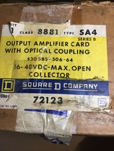 Square D Symax 8881-SA4 Output Amplifier Card w/ Optical Coupling  - $495.00