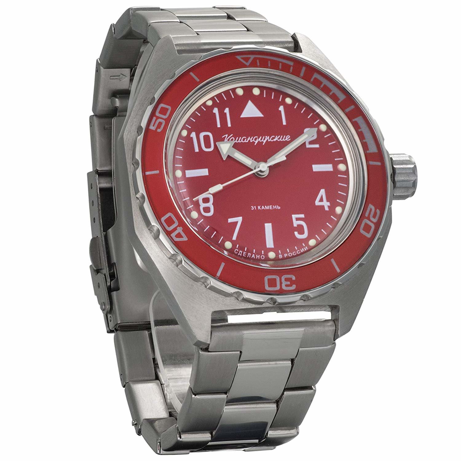 Vostok Komandirskie Automatic Russian wrist watch 650840 /2415.01 Red ...