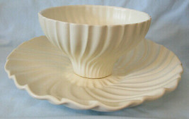 Franciscan Coronado Matte Ivory VHF Center Piece Plate with Bowl 13 1/4&quot; - $227.59