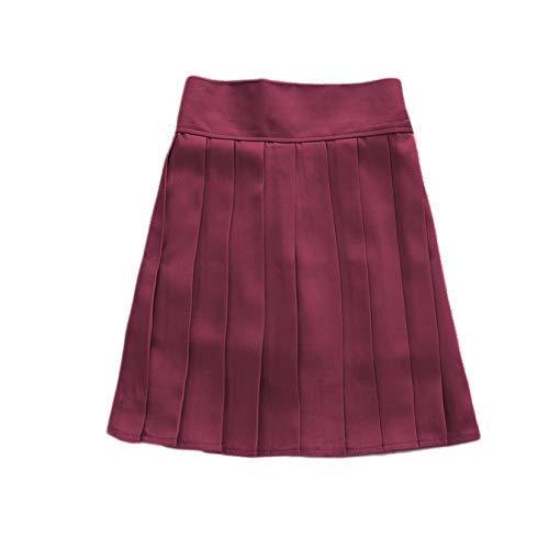Beautifulfashionlife Girl's High Waist Wine Red Skater Skirt Short Skort,S