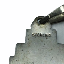 Stunning 925 Sterling Silver Crystal Enamel Art Deco Pendant Jewelry 7.5gr image 5