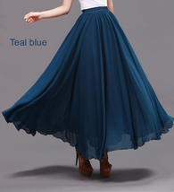 CHIFFON MAXI Skirt Sage-Green Long Silk Chiffon Bridesmaid Maxi Skirt Plus image 10