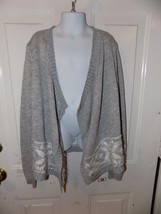 Blush &amp; Bloom Gray Snowflake Draped Cardigan Sweater Girl&#39;s NEW - $24.64