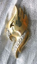 Elegant Mid Century Modern  Gold-tone Parrot Bird Brooch 1970s vintage 1... - $12.30