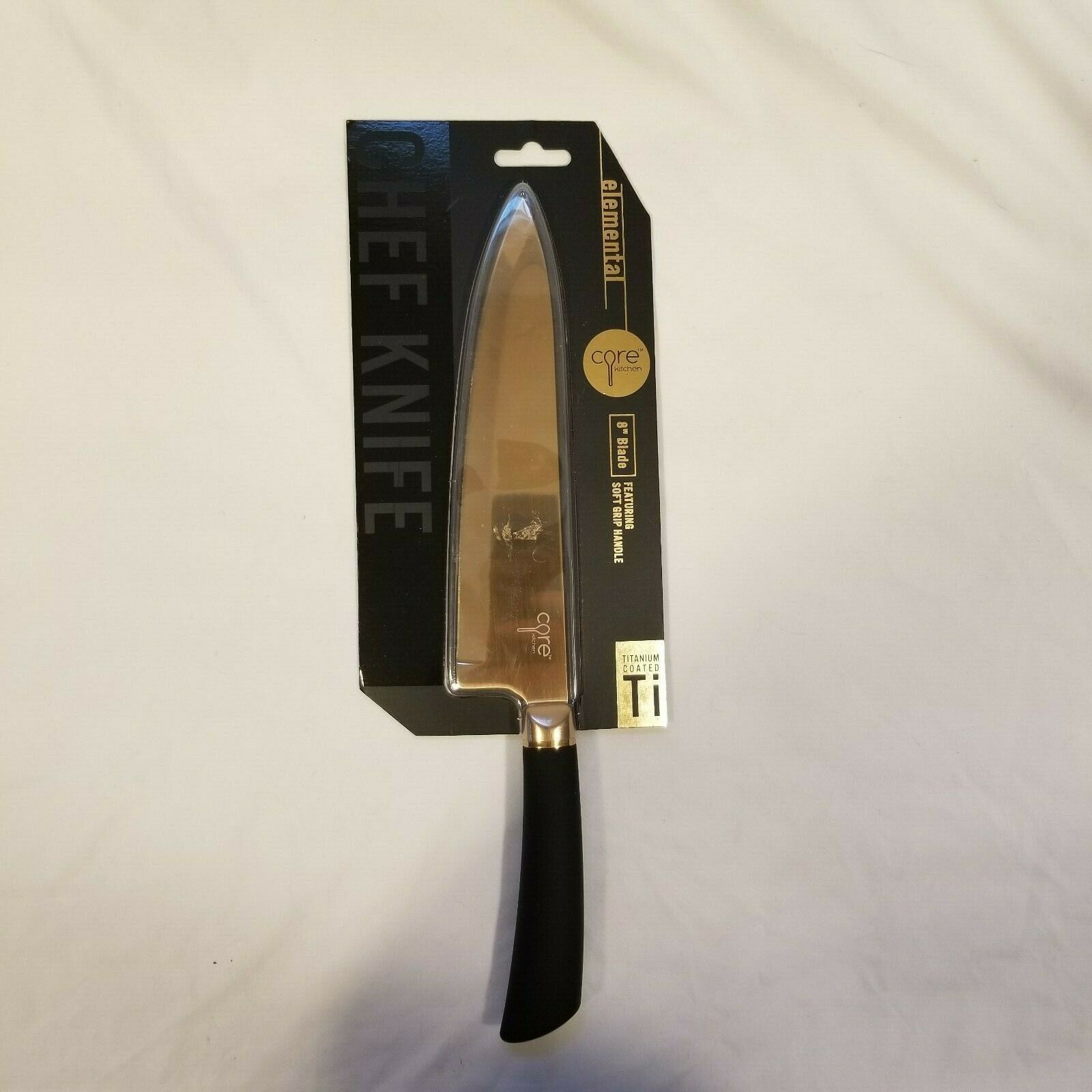 Elemental Core Kitchen 8" Chef Knife Featuring Soft Grip Titanium