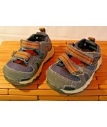 Teeny Toes Baby shoes Size 3 Sneakers Gray w/ orange Mesh water &amp; Sand s... - $10.88