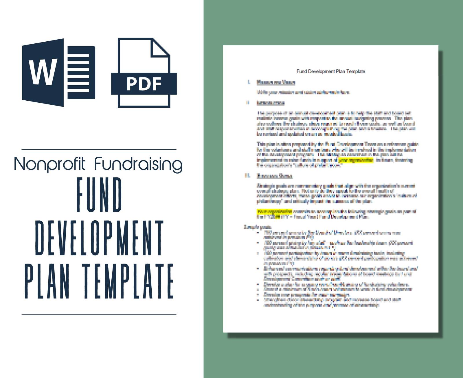 Fund Development Plan Template | Annual Fundraising Plan Template | Sample Fundr