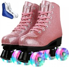 Roller Skates for Women Men Shiny PU Leather High-top Roller Skate Shoes... - $71.96