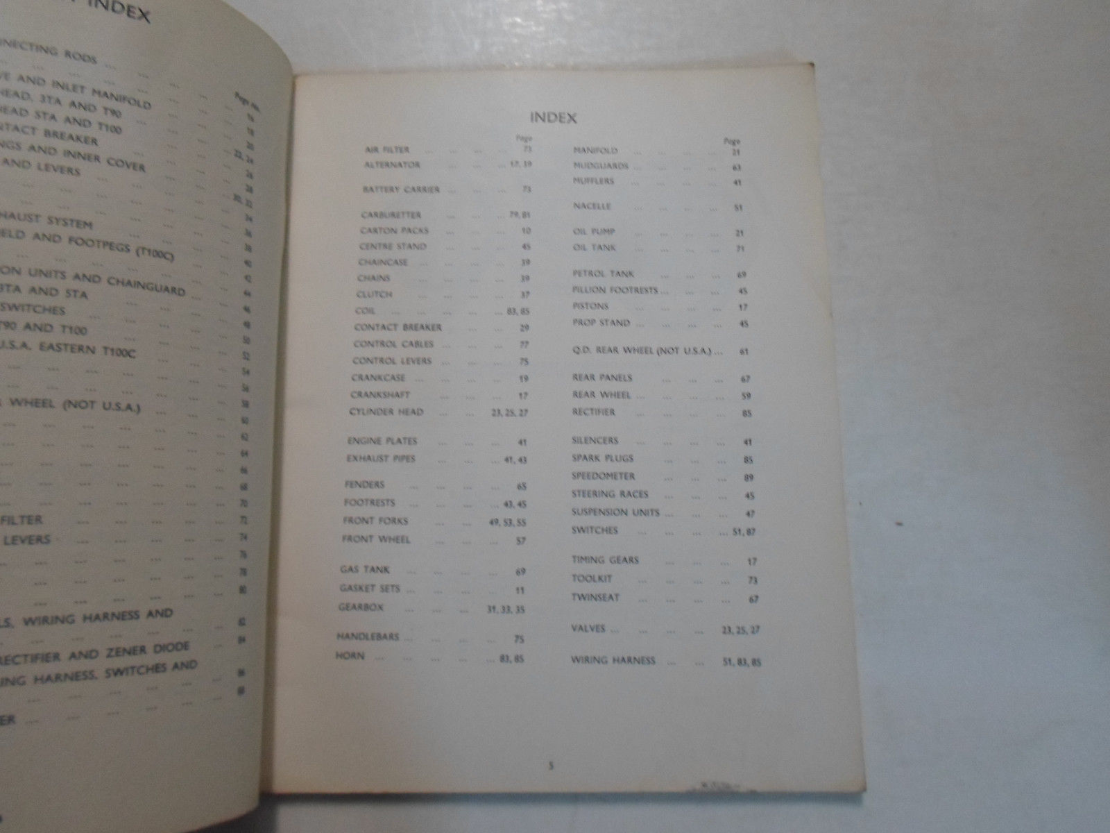 1966 Triumph Replacement Parts Catalog Catalogue No.7 3TA 5TA T90 T100C