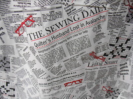 Quilter&#39;s Newspaper Print Fabric Sewing 8+ Yds - $60.00