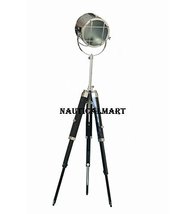 NauticalMart Designer Searchlight Corner Lamp With Wooden Tripod Stand