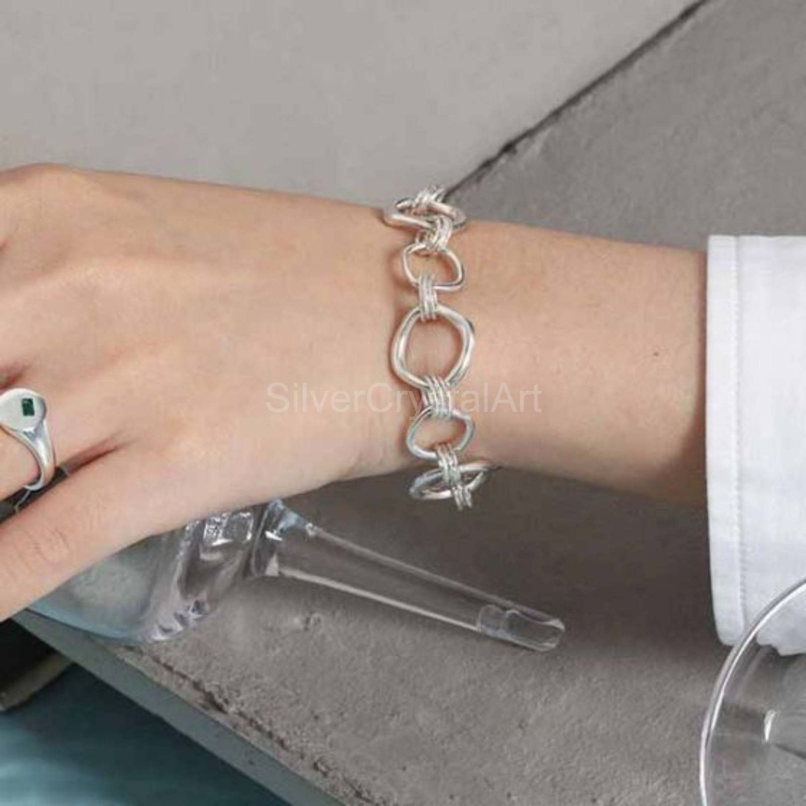New Hollow Chain 925 Sterling Silver Bracelet