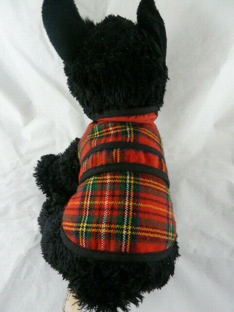Keel Toys Black Scottie Dog with Tartan Jacket New With Tags 