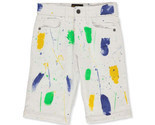 Big Boys Shorts GS-115 Big  Boys Paint Splatter Denim Shorts Size 14 White