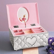 Lenox Musical Ballerina Dancing Jewelry Box Pink Tutu Fur Elise Hearts G... - $106.92