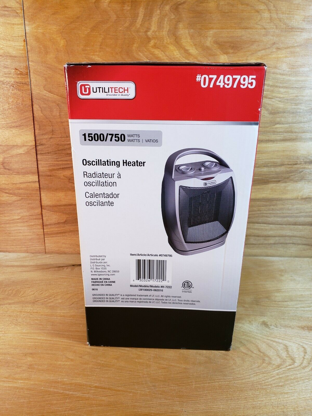 NEW!! UTILITECH Oscillating Space Heater Adjustable Thermostat Portable