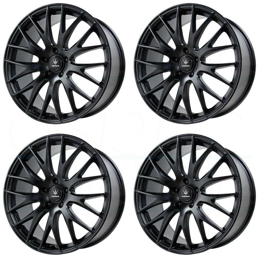 18x8 Verde V27 Saga 5x120 38 Satin Black Wheels Rims Set(4) - Wheels