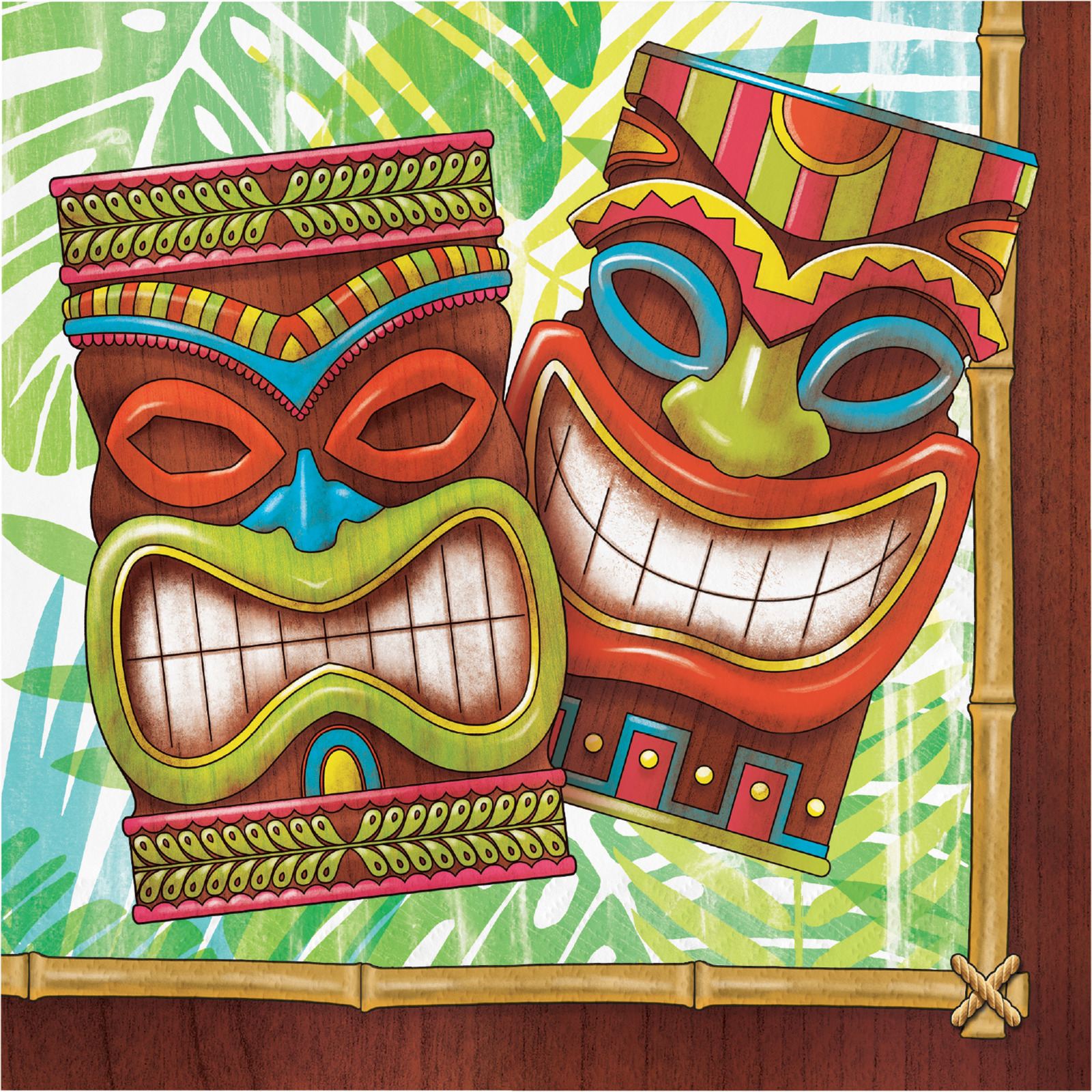 Tiki Time 2 Ply Luncheon Napkin, Case of 1200 Greeting Cards & Party