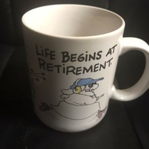 Life Begins at Retirement Coffee Mug Vtg 1987 Shoebox Greetings Hallmark Ahern - $7.70
