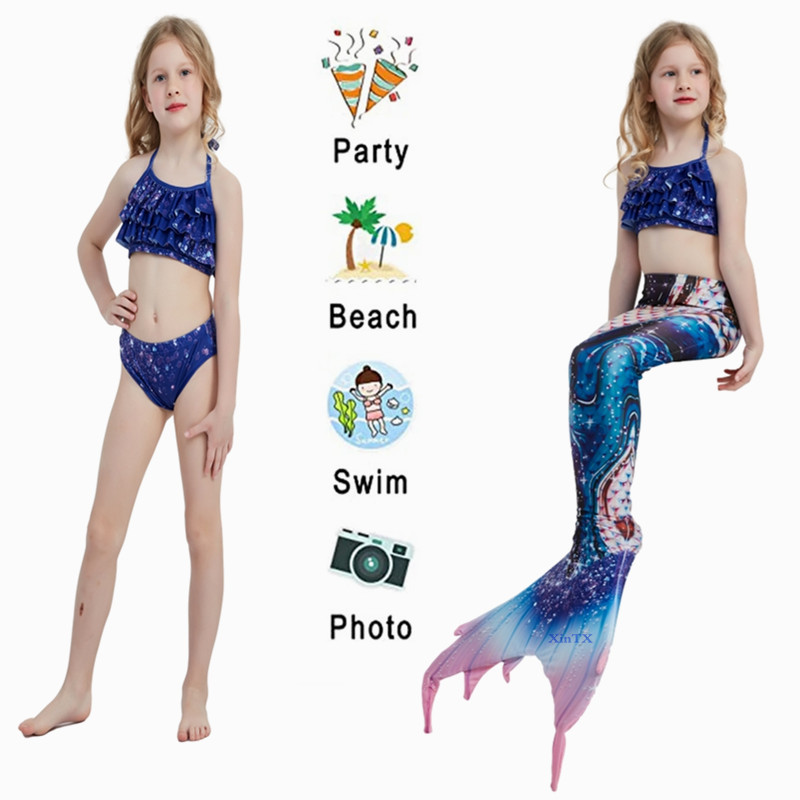Kids New Arrival Mermaid Tails Swimming Party Cosplay Costumes With Monofin