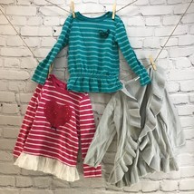 Girls Sz 4 Sweaters Lot Of 3 Striped Knit Pullovers Gray Shrug Cardigan Flaw - $14.84
