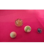 Antique Swirl Marble with 3 others lot of 4 marbles main swirl is about ... - $36.77