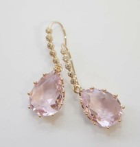 Pink Swarovski Crystal Earrings, Pave', 24K Gold Vermeil - $48.00