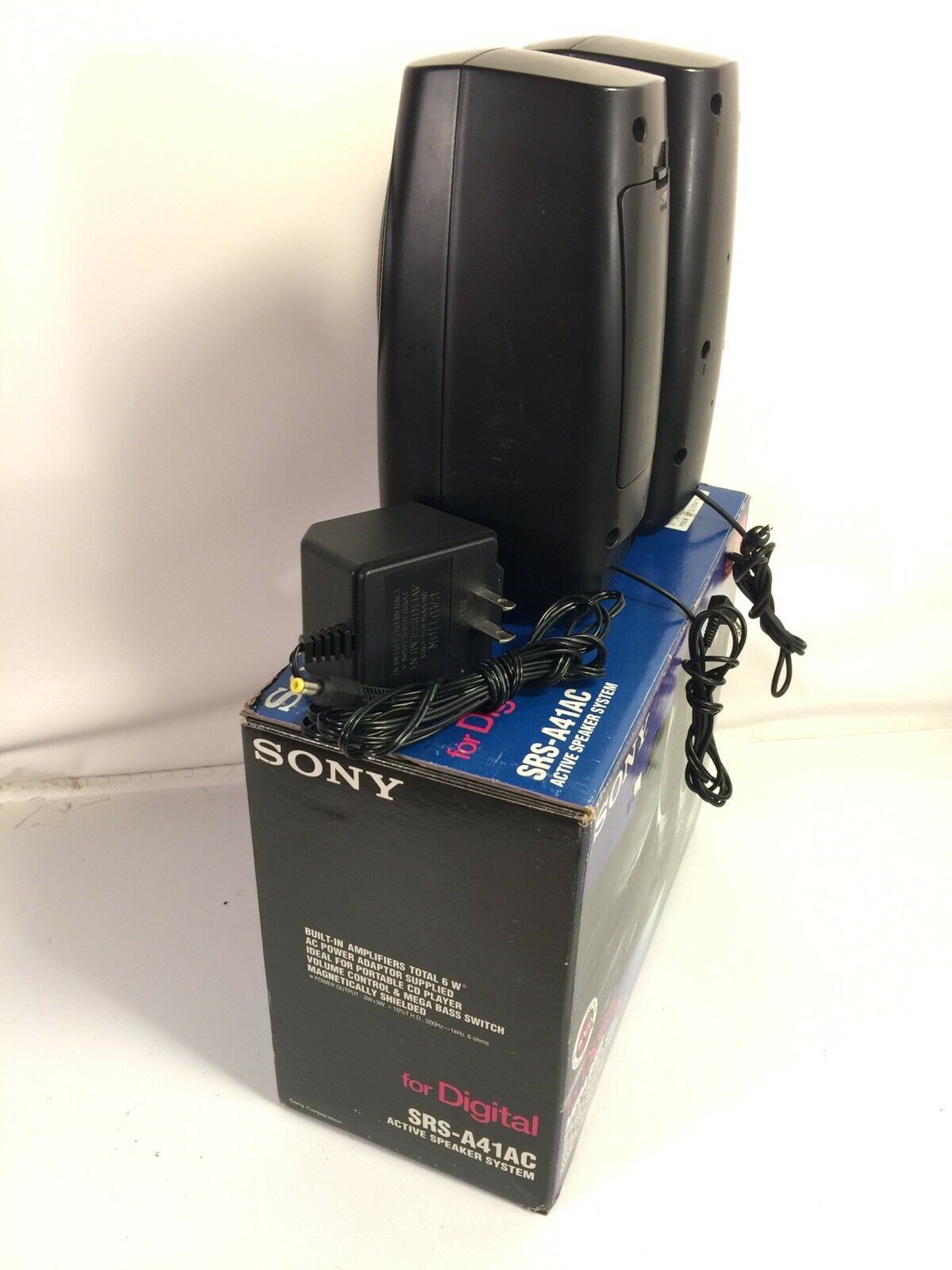 Sony Mega Bass Active Speaker System Portable Built In Amplifier Model