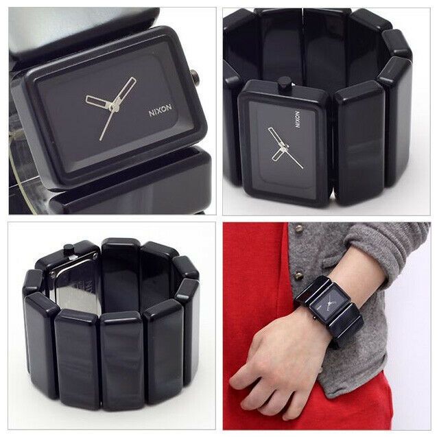 Primary image for Nixon Vega Black Marble Bracelet Watch New in Box MSRP $275