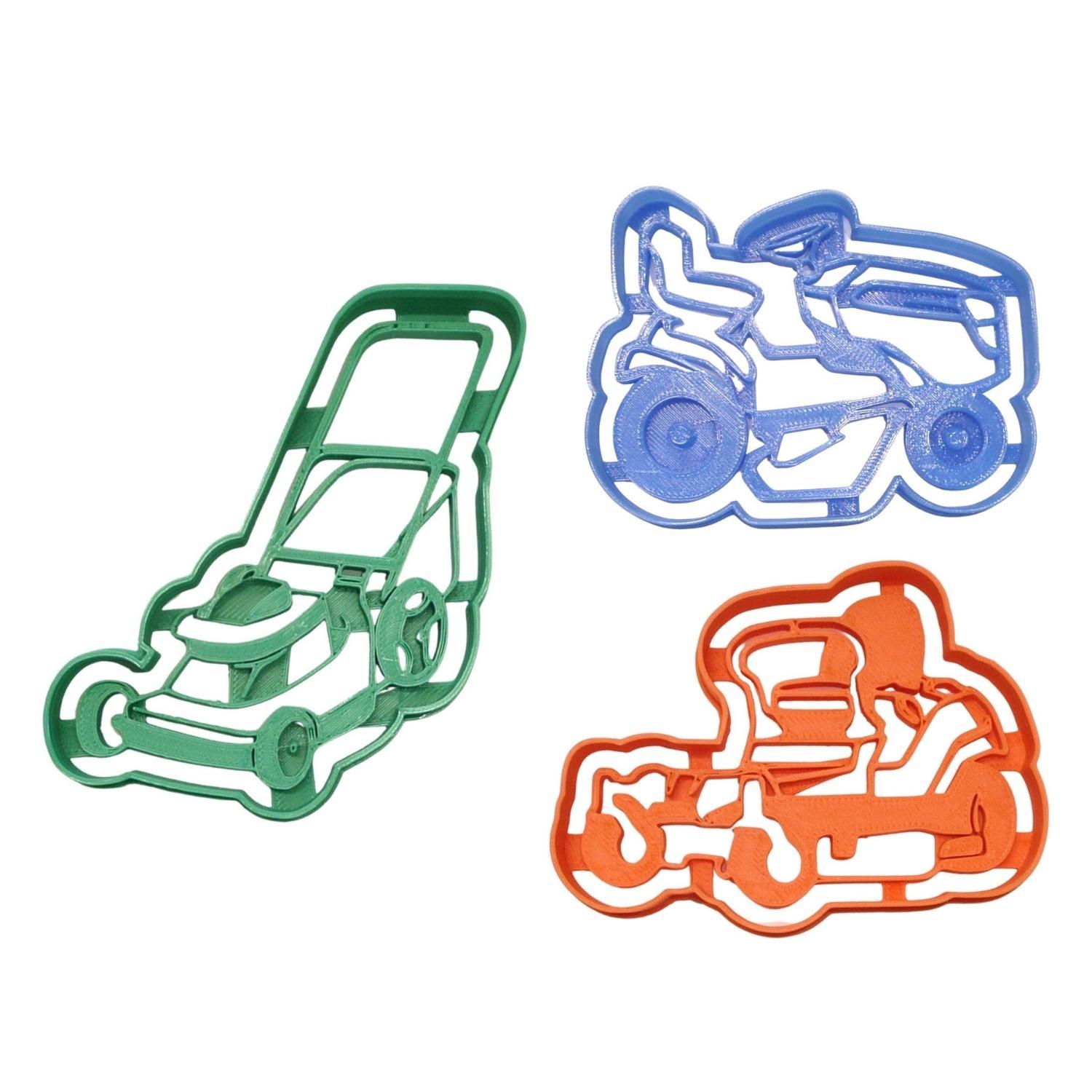 Lawn Mowers Yard Landscaping Equipment Set Of 3 Cookie Cutters USA PR1648