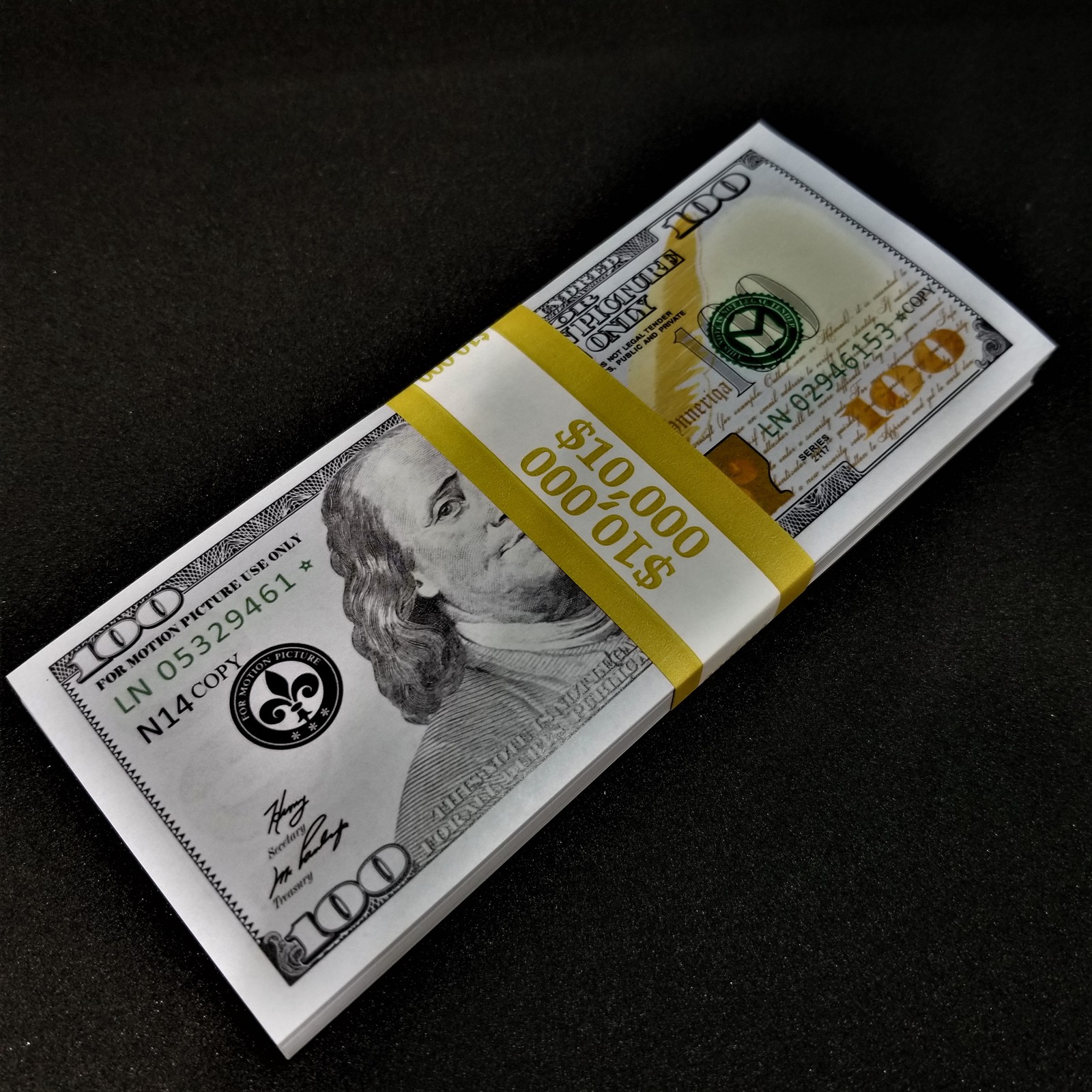 10k Full Print Realistic Prop Money New Fake 100 Dollar Bills Real Cash Replica Paper Money Us