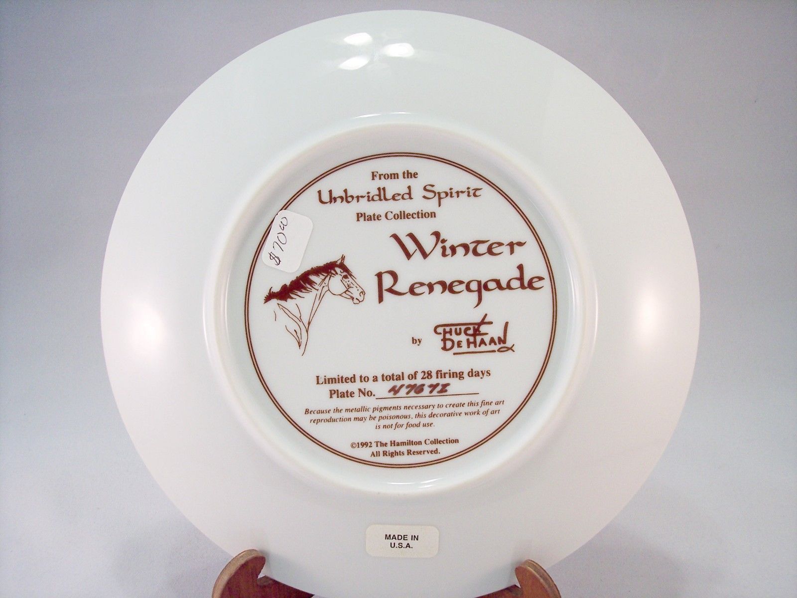 Unbridled Spirit Plate Collection Hamilton Collection Winter Renegade 