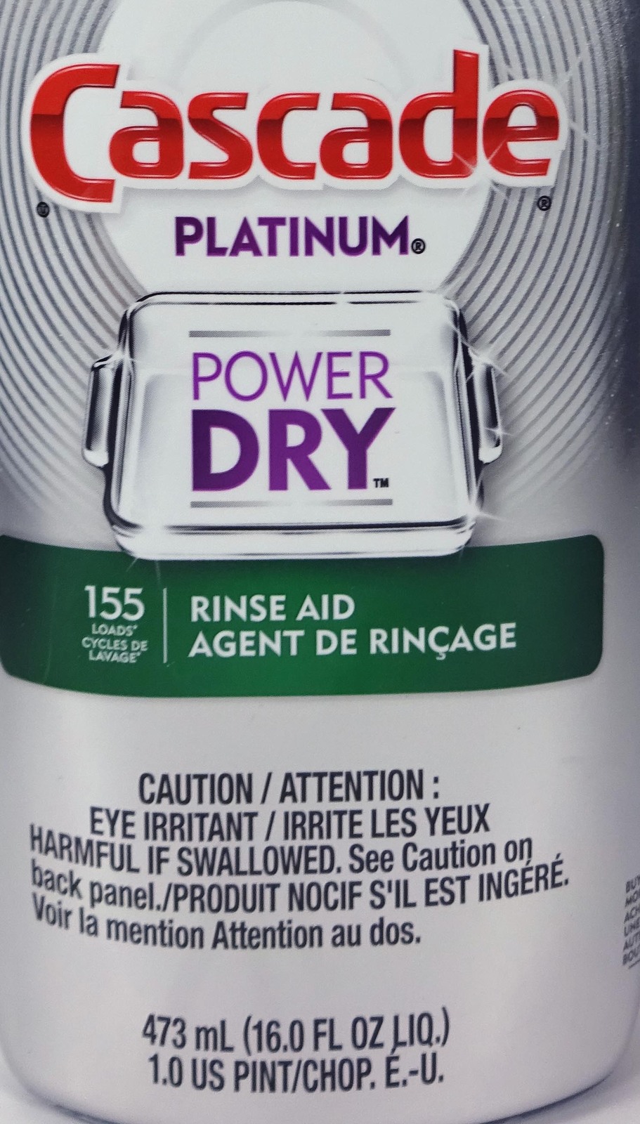 Cascade Platinum Power Dry Dishwasher Rinse Aid (16.0 fl oz) Cleaning