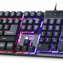 Zio Korean English Gaming Keyboard USB Wired LED Backlight Membrane Keyboard image 4