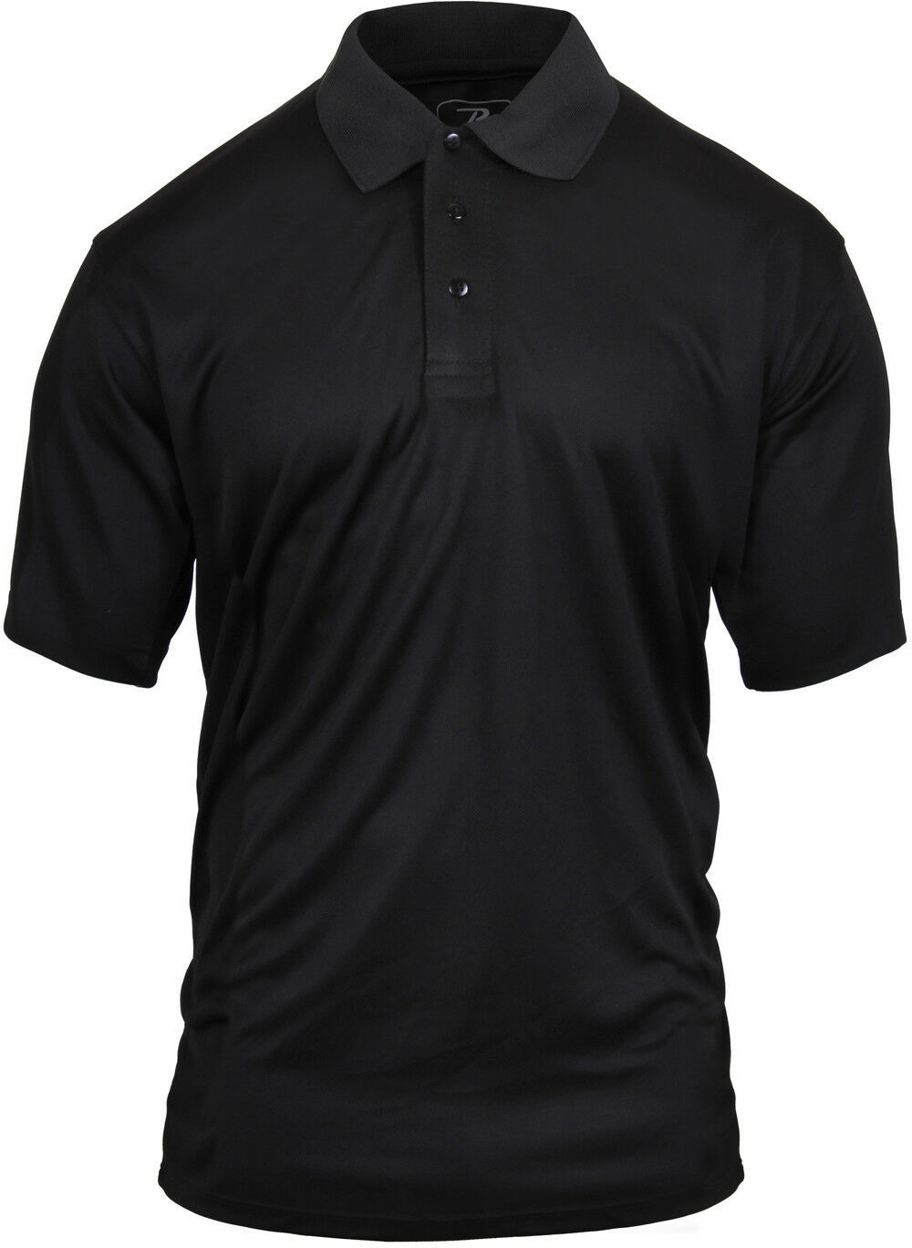 Black Tactical Polo Shirt Moisture Wicking Quick Dry Golf Uniform Top ...