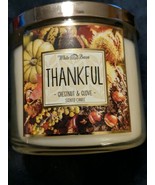 BATH &amp; BODY WORKS WHITE BARN THANKFUL CHESTNUT &amp; CLOVE SCENTED CANDLE 3 ... - $29.95