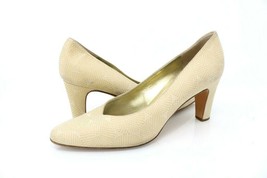 Bruno Magli Womens 9 B Classic Pump Heels Shoes Beige Abstract Leather Slip On - $34.99
