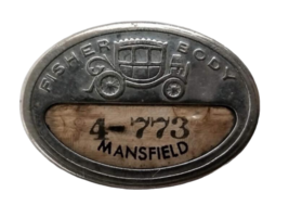 Vintage Fisher Body Corp GM General Motors Mansfield Ohio Employee Badge1930s ID image 1