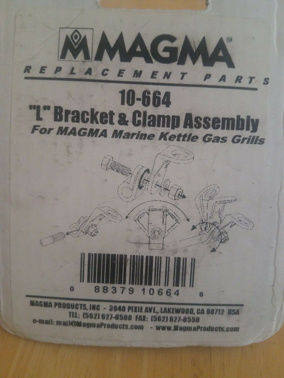 Replacement Part Magma 10-664 L-Bracket Assembly Marine Kettle 2 Gas Grill 