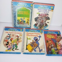 5 Fisher Price Talk to Me Book Lot Muppets Disney Sesame Street Stains - $15.80