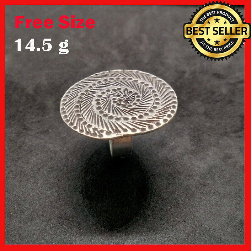 Fine Silver Rings 925 Sterling Adjustable Size Vintage Spiral Coils Round Band