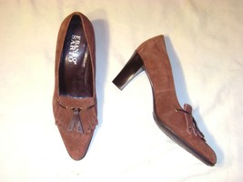 "Franco Sarto" brown suede shoe with fringe on top   Size 8 1/2 - $23.99